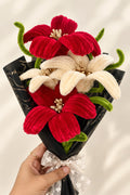 Handmade Red & White Pipe Cleaner Flower Bouquet – Forever Bloom Gift